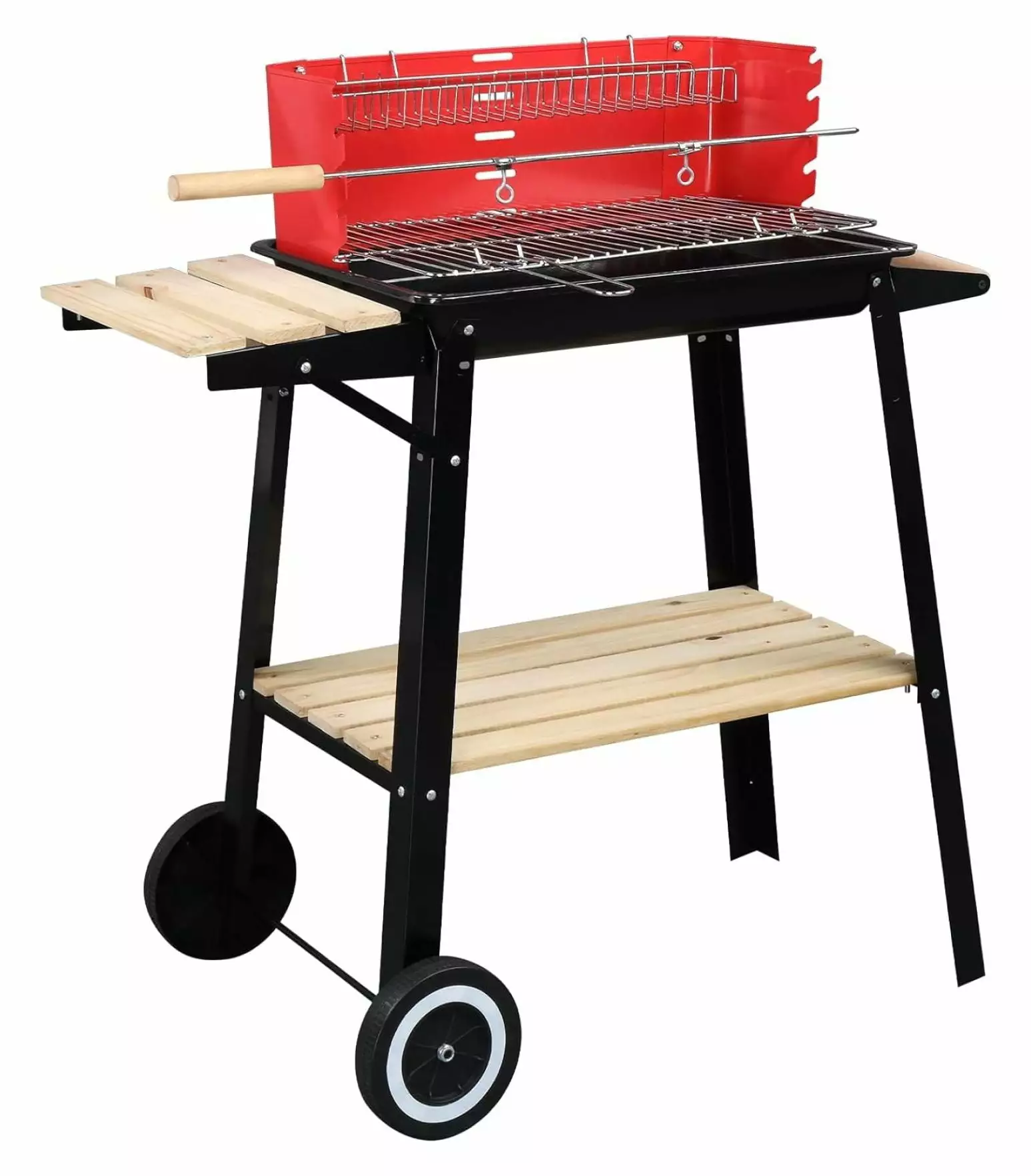 Outdoor Patio BBQ Charcoal Grill Wheels and Shelves Balcony Picnics and Camping 18