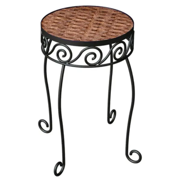 Panacea 82322 Resin Top Wicker Plant Stand Brown 16.5 Inch