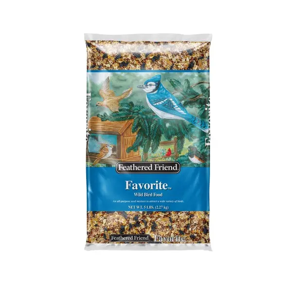 Feathered Friend 14388 Favorite Wild Bird Food 5 Lb Nutritious Seed Blend Backyard Birds