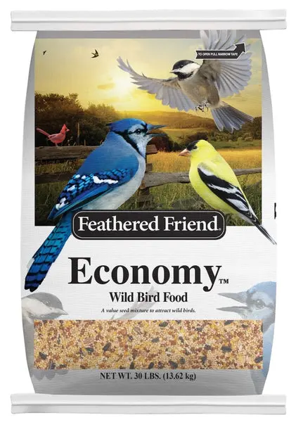 Feathered Friend 14465 Economy Wild Bird Food 30 Lb Bulk Seed Mix Outdoor Bird Feeding