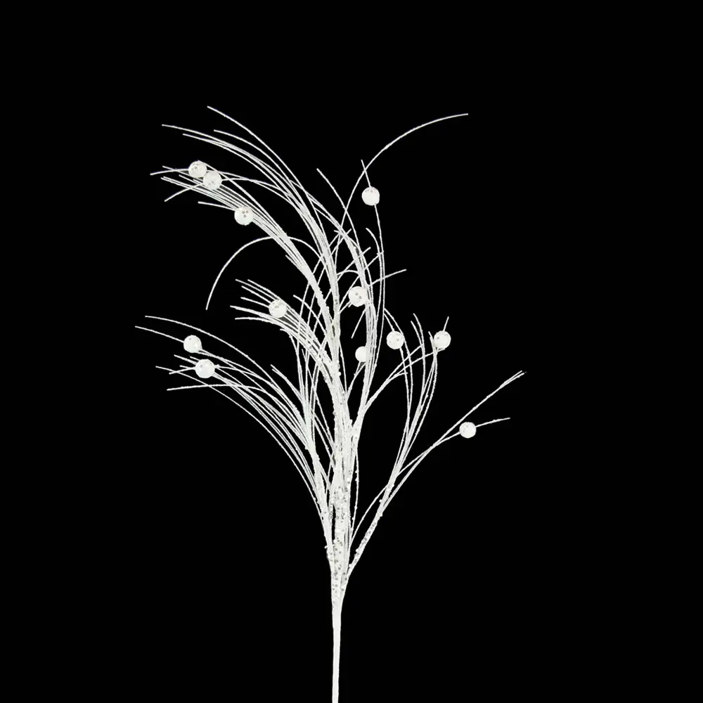 Chalk Spray Shiny Pompoms on Stem, 80 cm / 32"