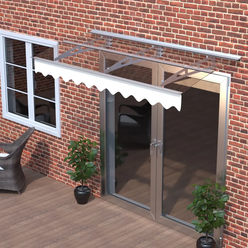 DA7934C Series Door Window Awning Canopy 0.137Inch Thick Crystal Clear Polycarbonate firelife