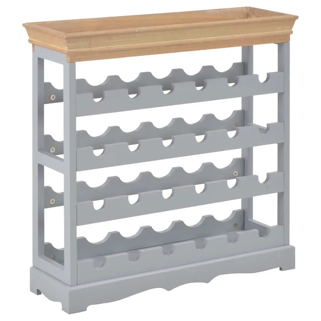 Gray Wine Cabinet 27.6x8.9x27.8 Inches MDF Compact Wine Storage