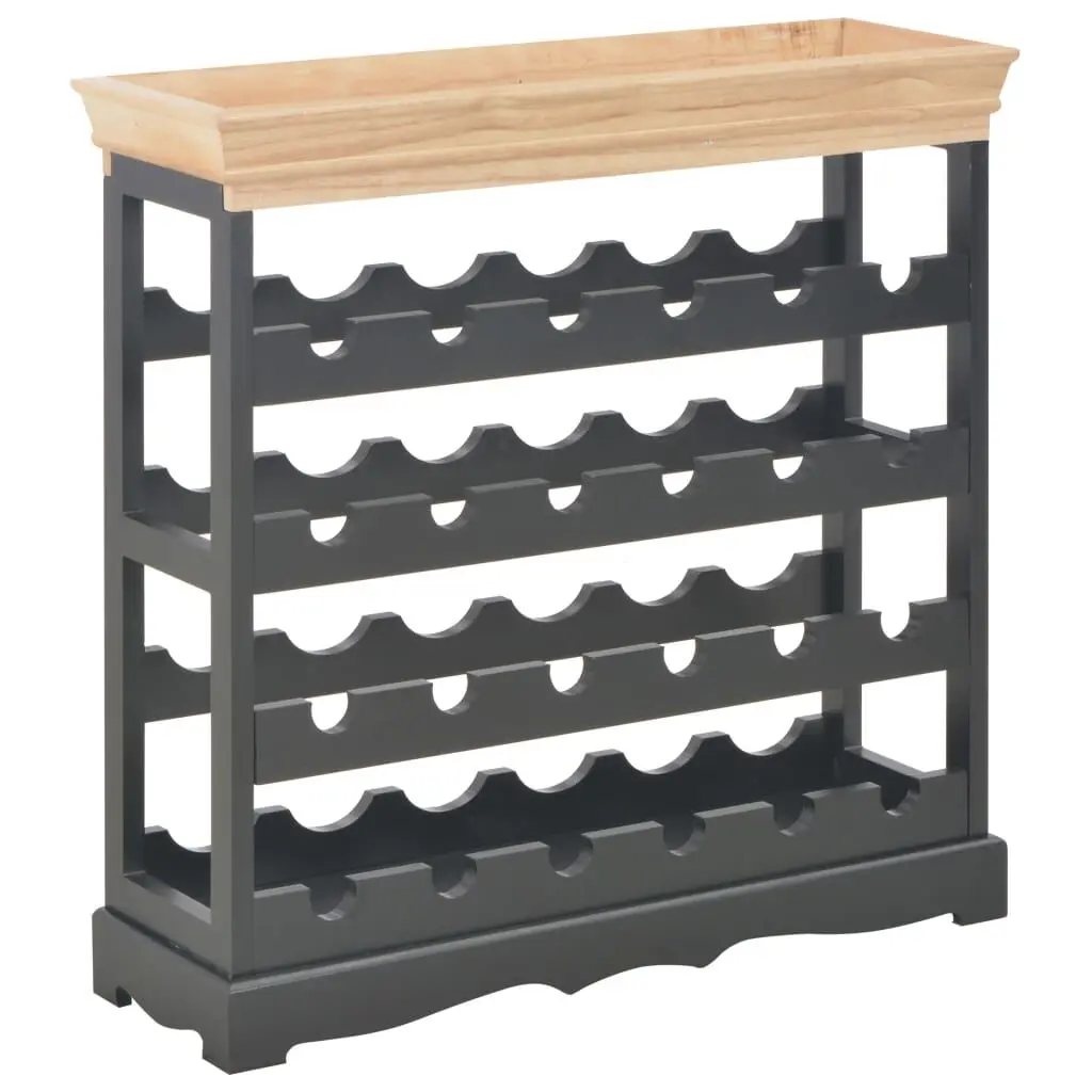 Wine Cabinet Black 27.6x8.9x27.8 Inches MDF Storage Bottles and Glasses