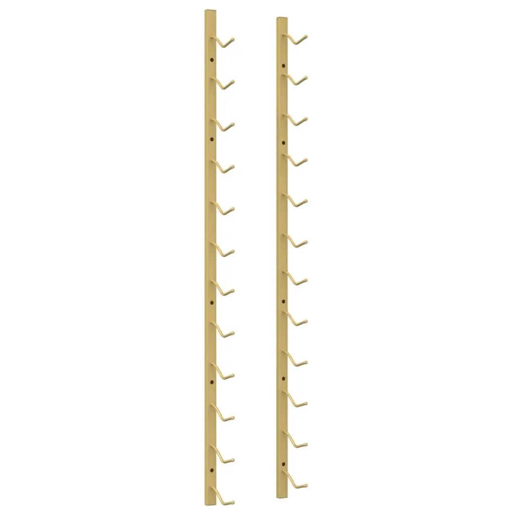 Wall Mounted Wine Rack 12 Bottles Gold Iron Wine Storage