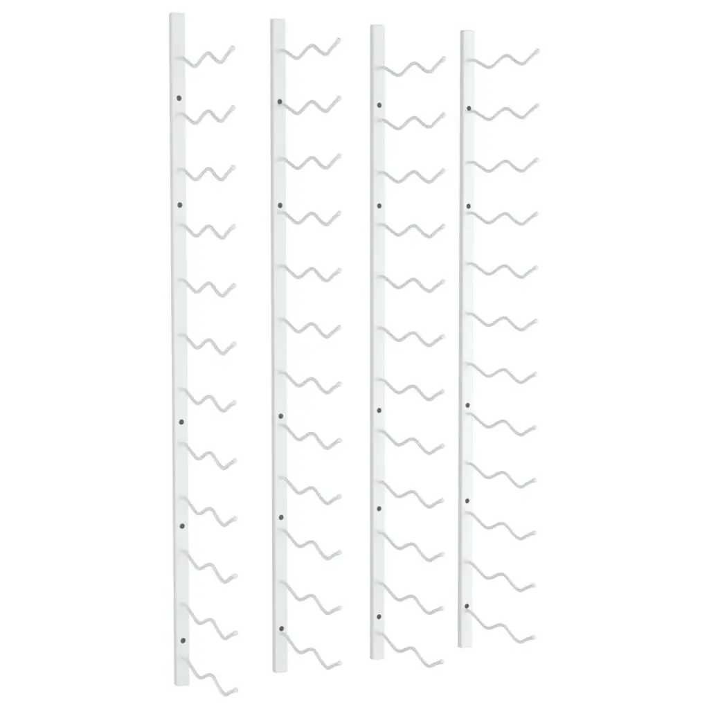 Wall Mounted Wine Rack 24 Bottles 2 Pack White Iron Wine Storage