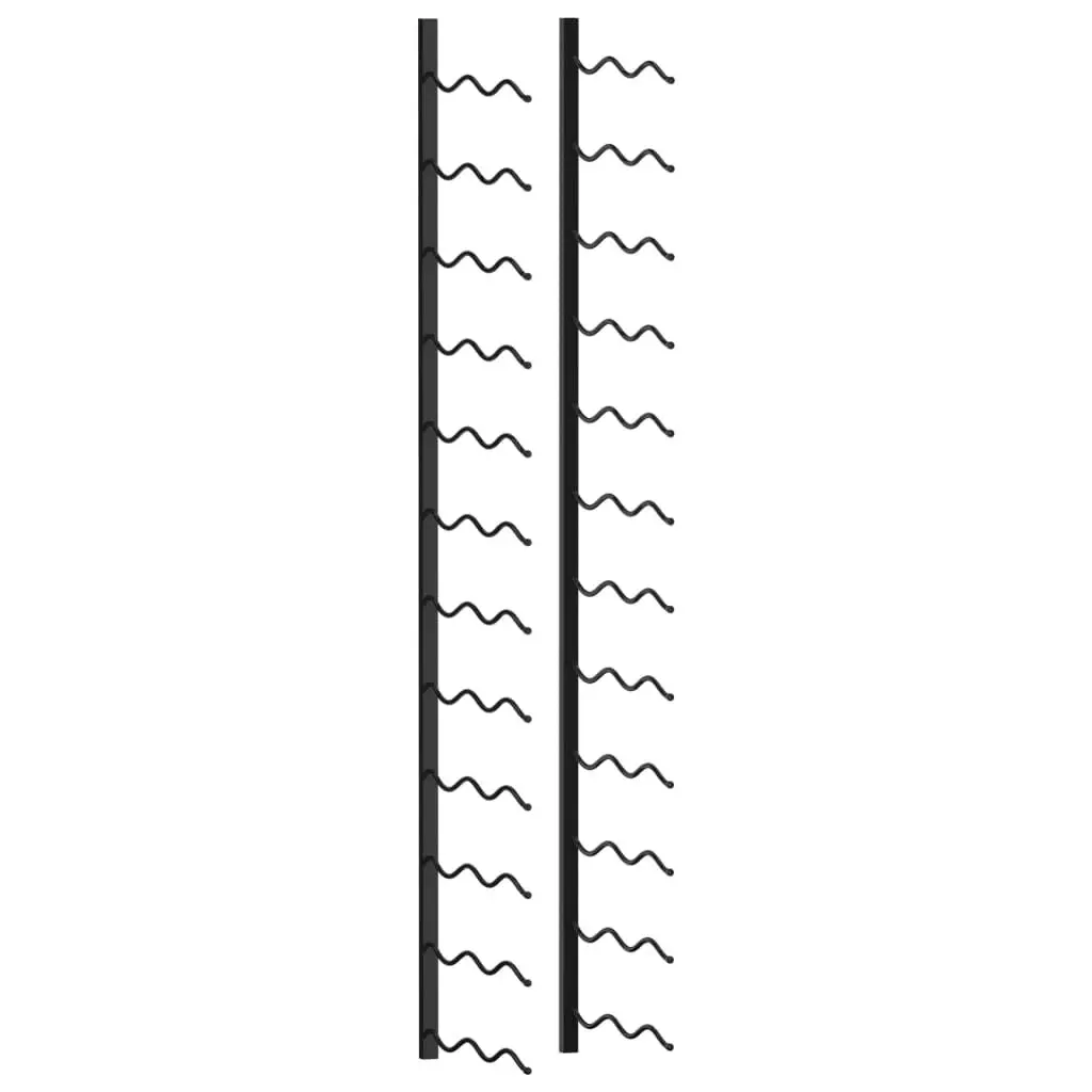 Wall-mounted Wine Rack 24 Bottles Black Iron Wine Storage