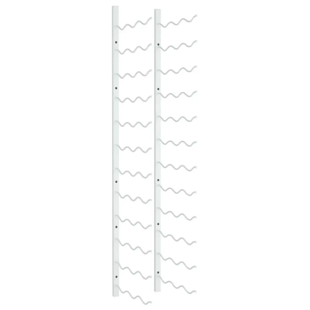 White Iron Wall Mounted Wine Rack Holds 36 Bottles Large Capacity Storage