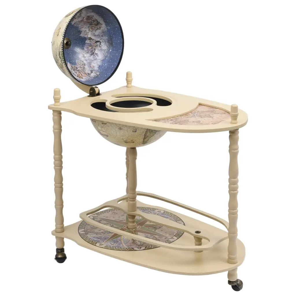 Freestanding Globe Bar Wine Stand Eucalyptus Wood Green Outdoor Drink Holder