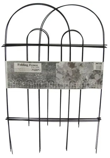 Glamos 770190 Folding Wire Fence Black 32 x 10 Garden Barrier Glamos Wire Products