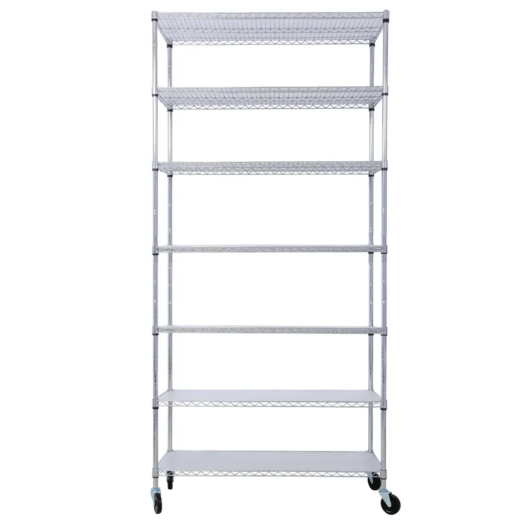 7 Tier Metal Shelf Wire Shelving Unit Heavy Duty 2450Lbs Capacity Customizable g-h