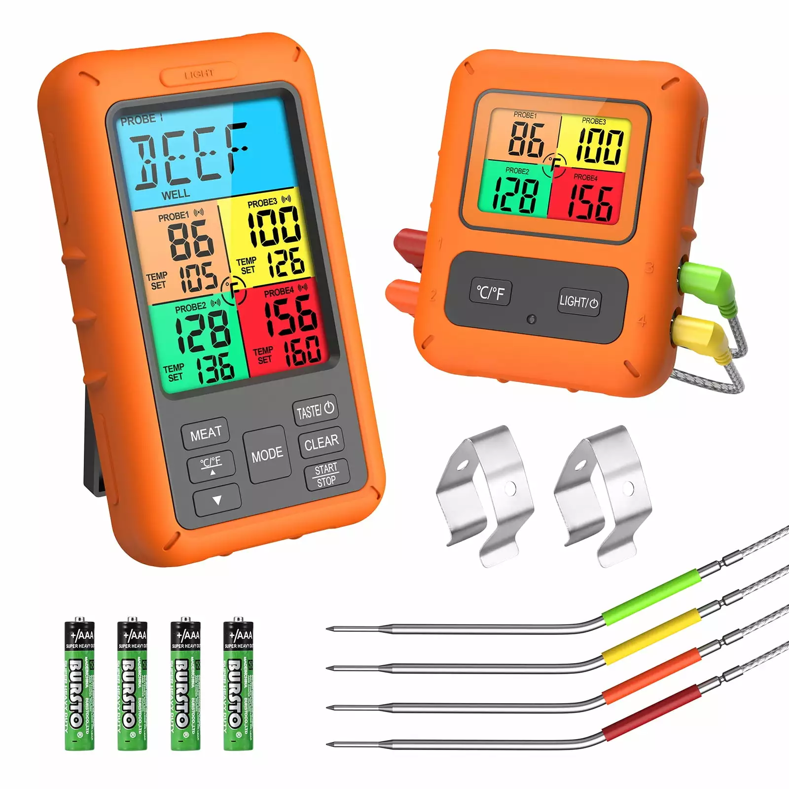 AMIR Wireless Meat Thermometer 4 Meat Probes - Kitchen Thermometer Cooking Meat Oven BBQ