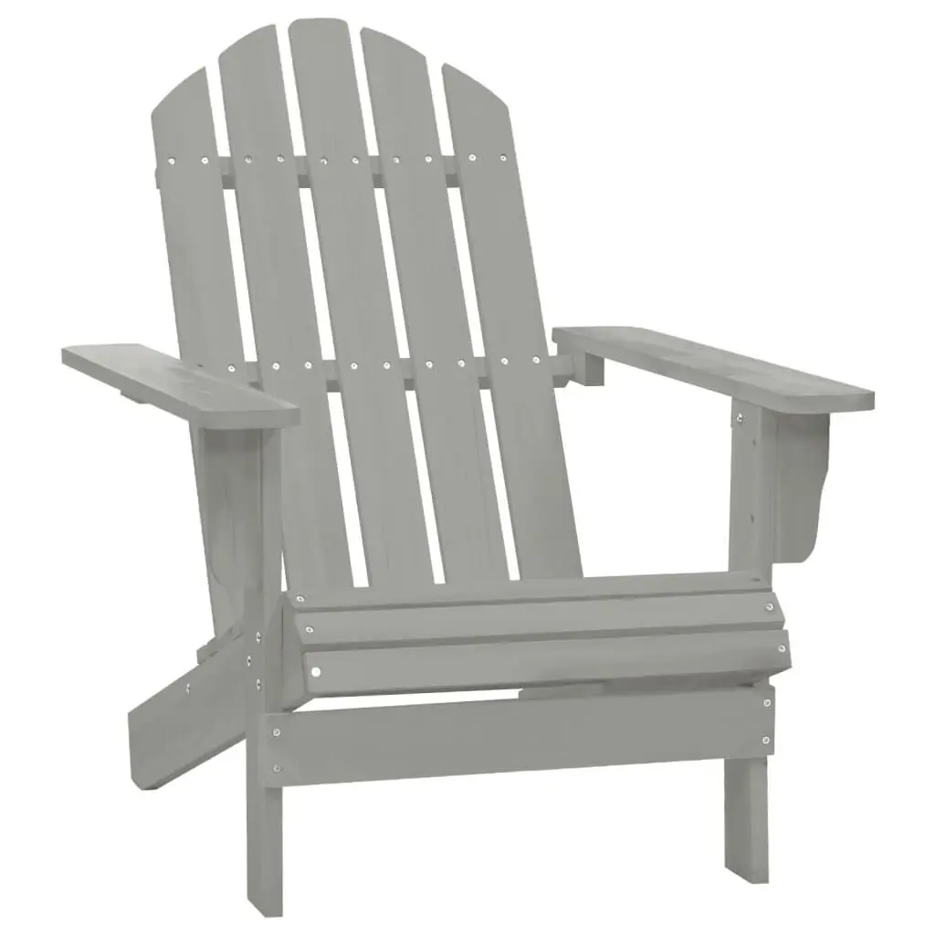 Patio Chair Wood Gray Outdoor Garden Furniture