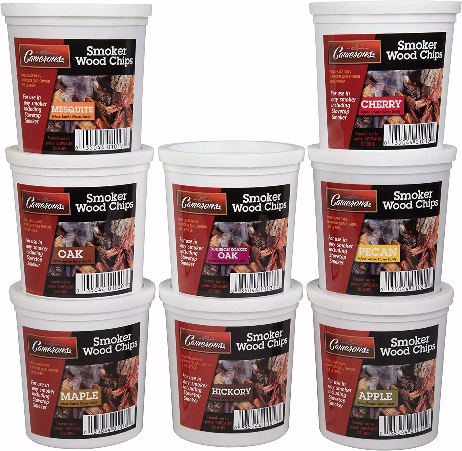 Camerons Wood Smoking Chips Variety Gift Set - 8 Pints Extra Fine Cut Sawdust Smoking Guns, Smokers, and Smoke Boxes (Oak,...