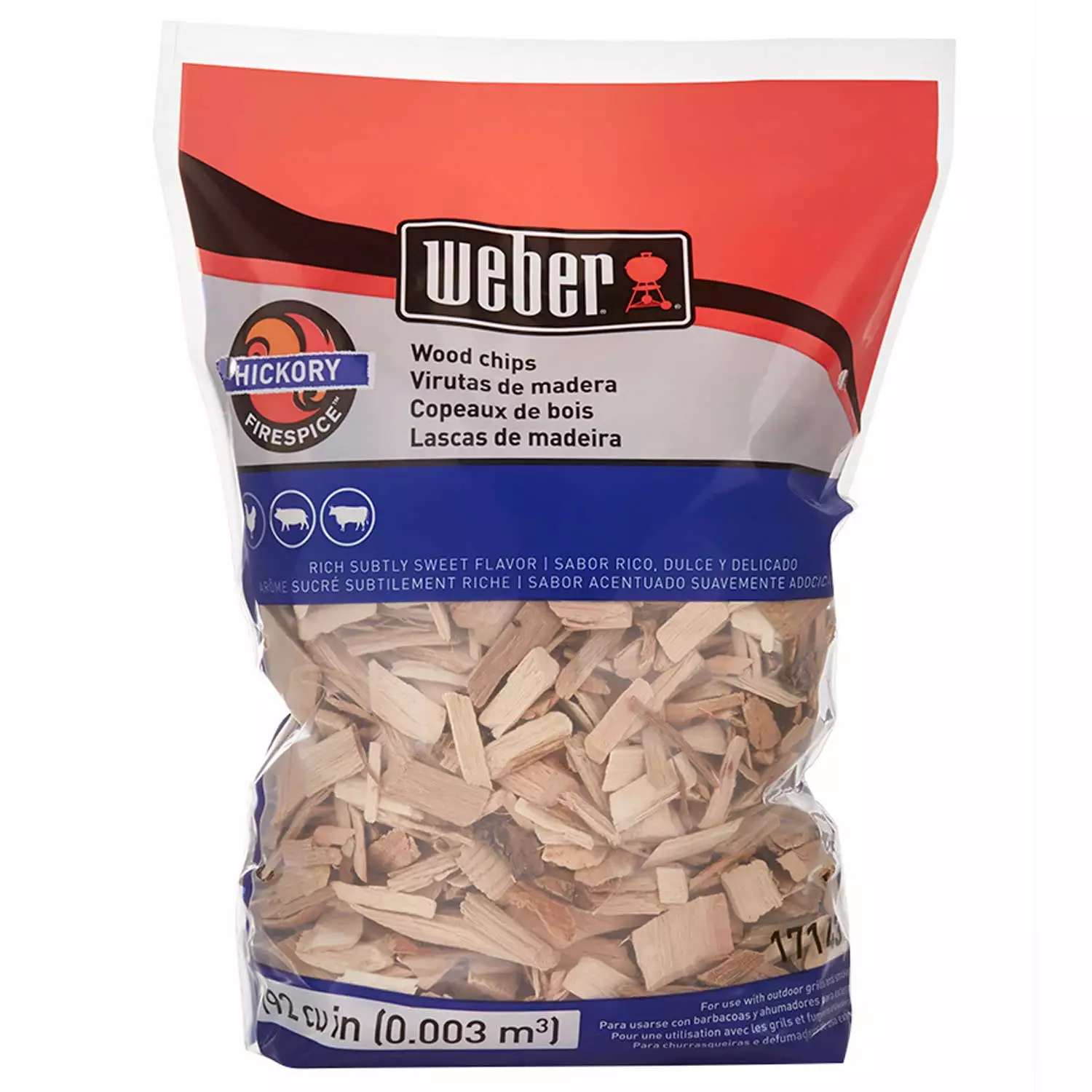 Weber Hickory Wood Chips 192 Cu BBQ and Smoking 2