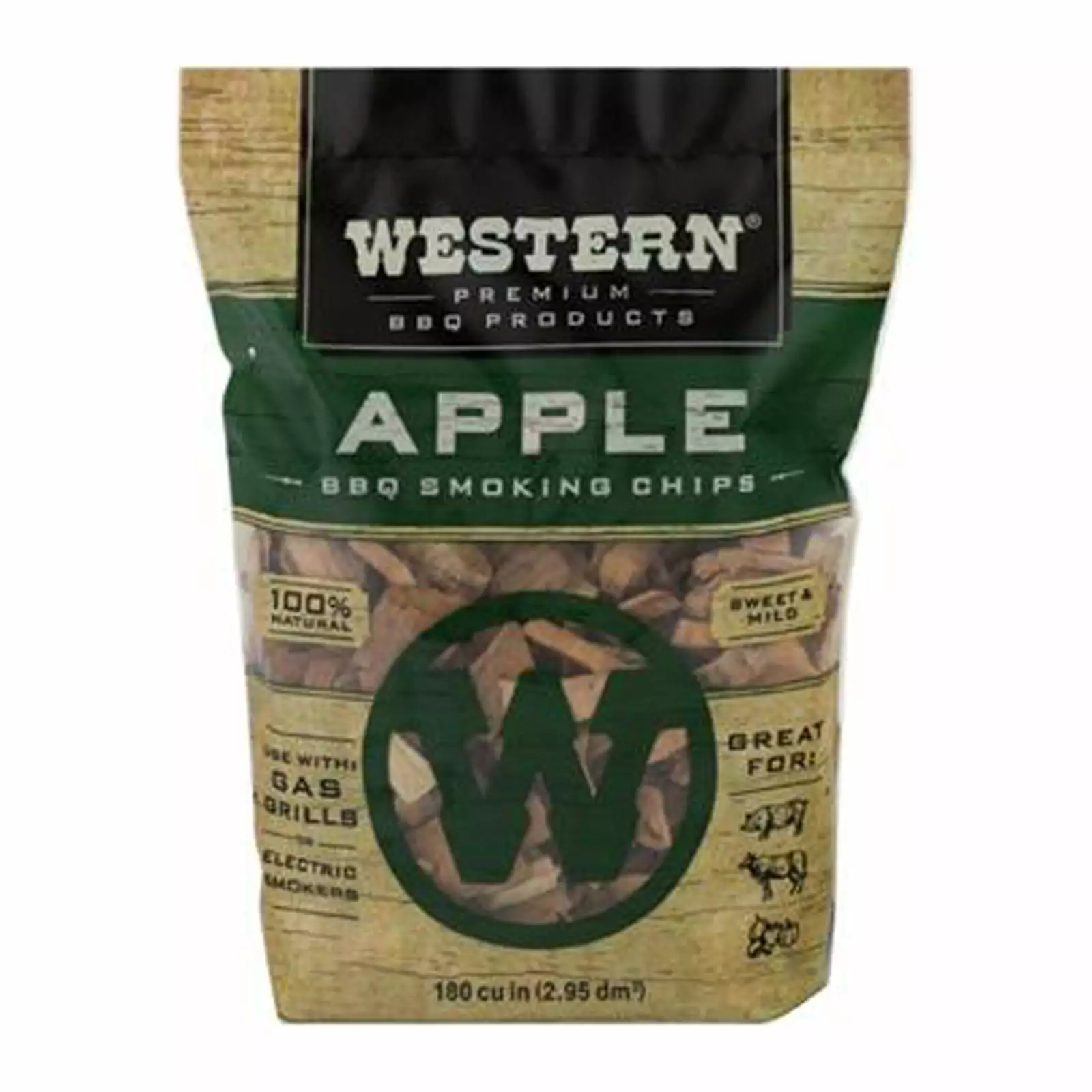 Western Luxury BBQ Apple Grill Smoking Chips 180 cu Pack 6 Smokers and Grills 6