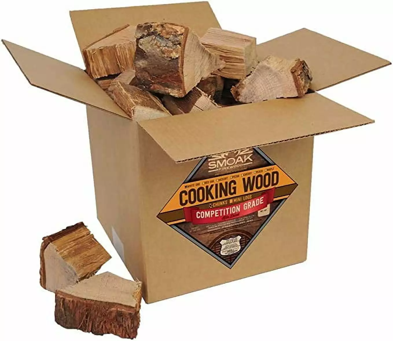 Smoak Firewood's White Oak Cooking Wood Chunks Competition Grade 8-10lbs 729 cu Cherry