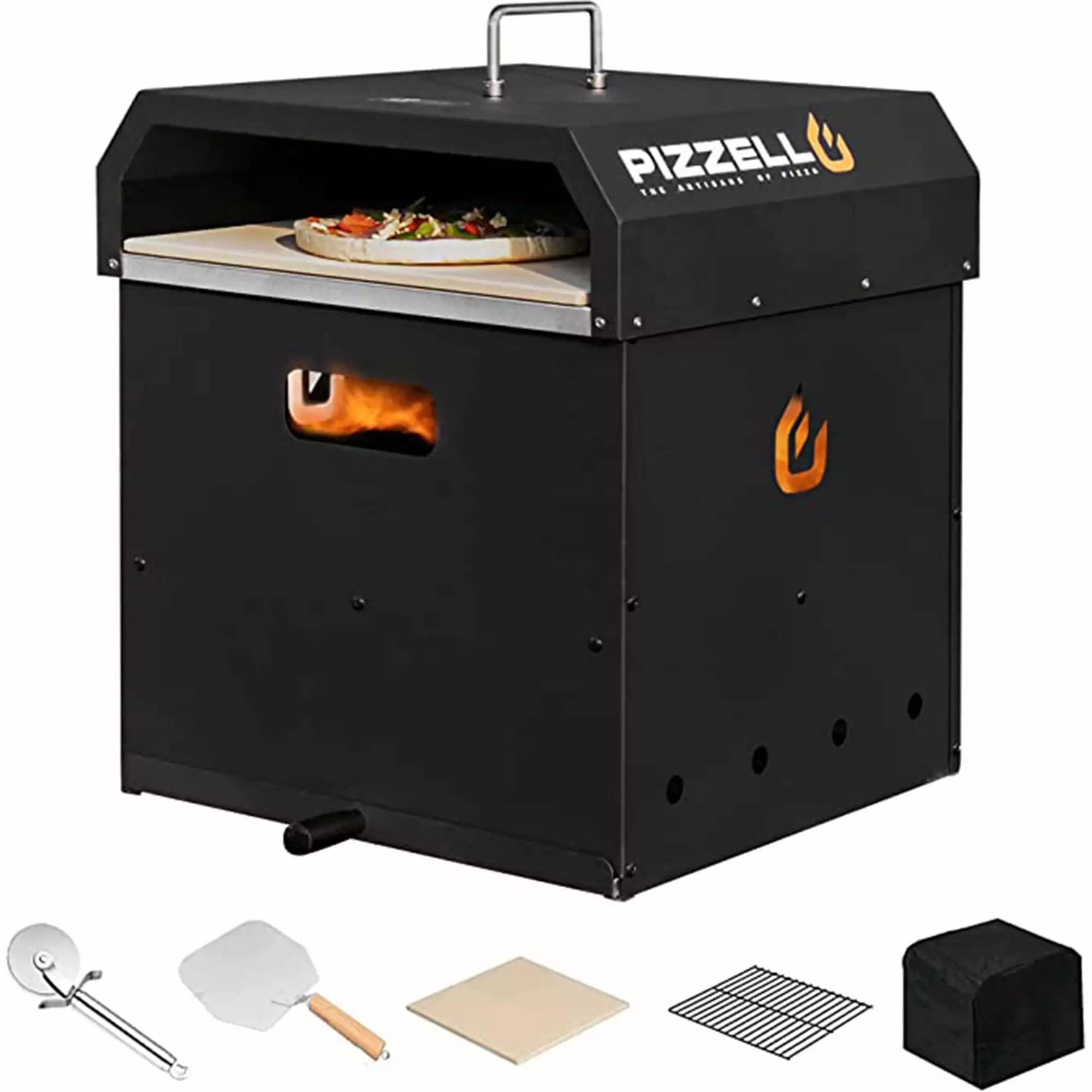 4 1 Outdoor Pizza Oven Wood Fired 16 inch BBQ Pizza Maker Detachable Layers 12