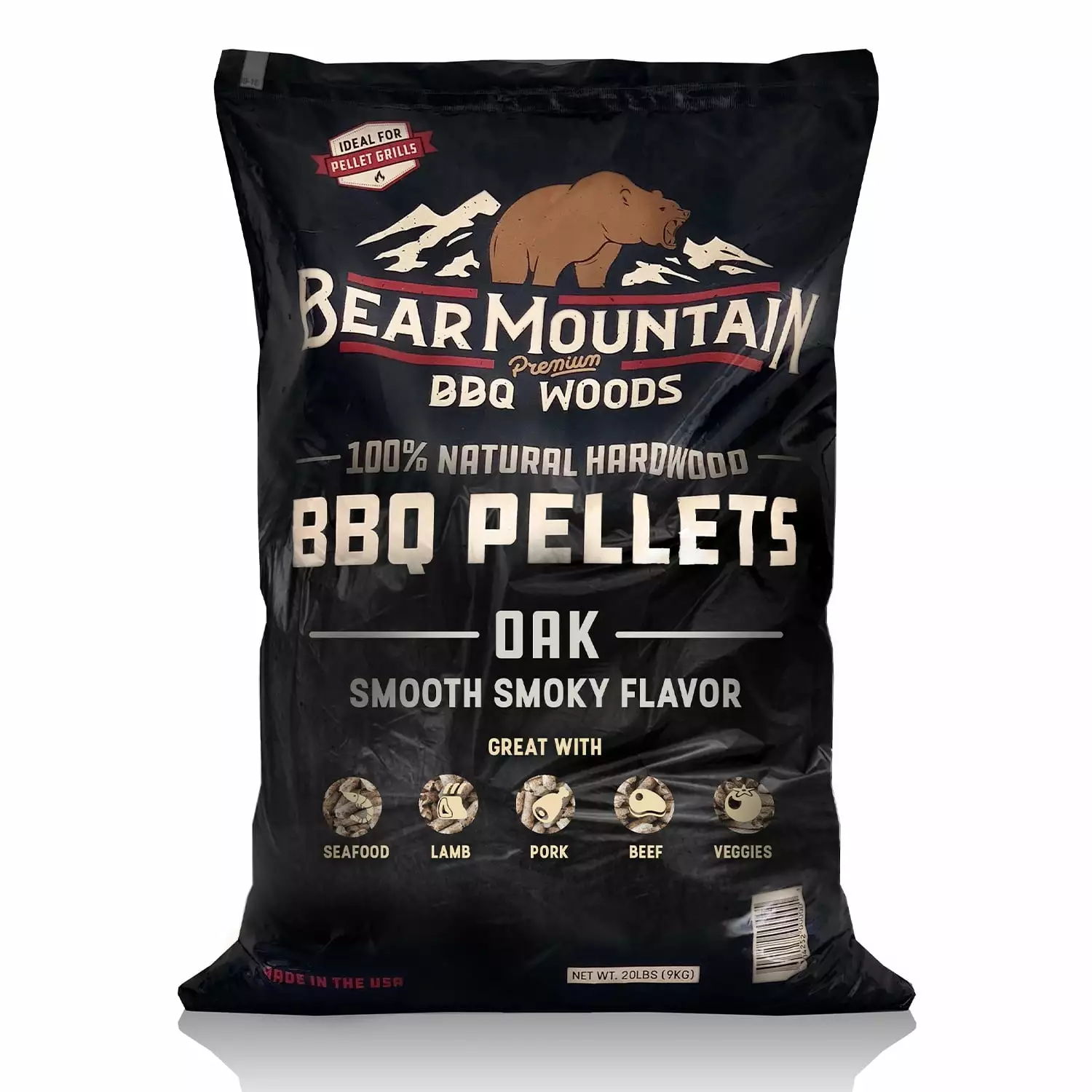 Bear Mountain BBQ Luxury All Natural Oak Wood Smoker Pellets 40 Pounds