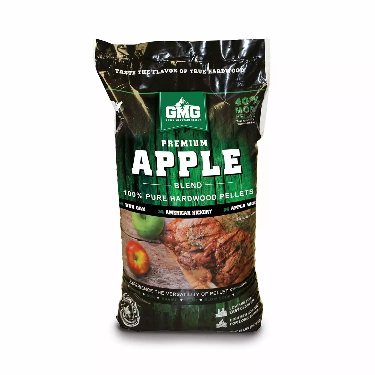 Green Mountain Grills Luxury Apple Pure Hardwood Grilling Cooking Pellets - Premium Pellets Smokers and Grills