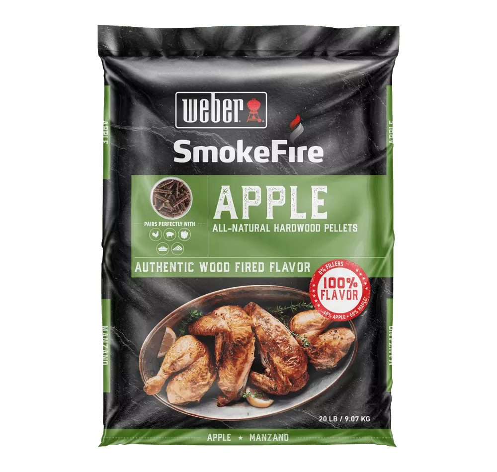 Weber SmokeFire Apple All-Natural Hardwood Pellets 20 Lb Smoking and Grilling 1