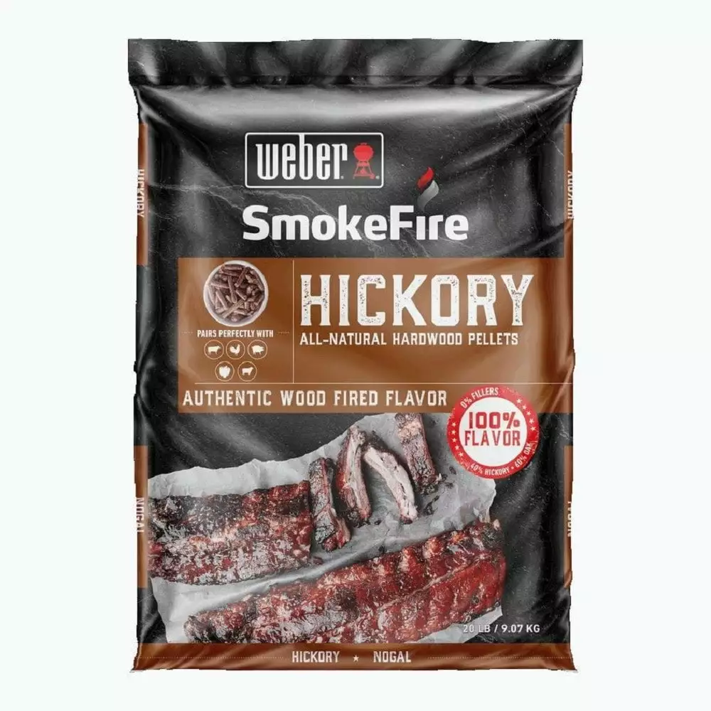 Weber SmokeFire Hickory All-Natural Hardwood Pellets 20 Lb Smoking and Grilling 1