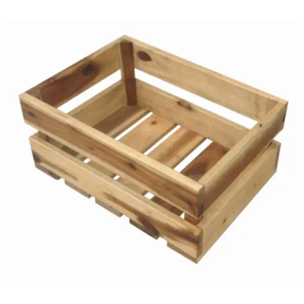 Avera Acacia Wood Crate Style Planter Rectangle 15.5 x 7 Inch