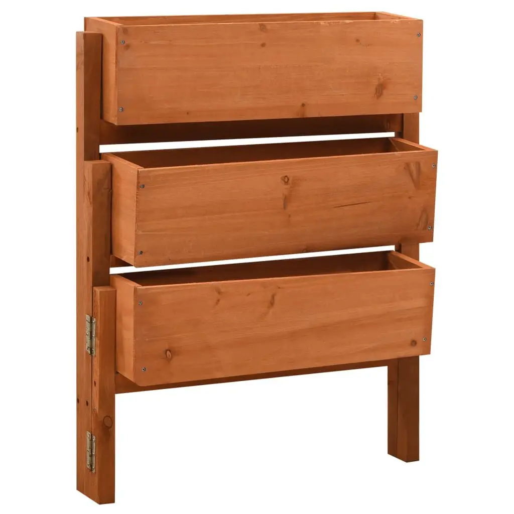 Garden Folding Planter Orange 23.6x5.5x29.5 Inches Solid Firwood Outdoor