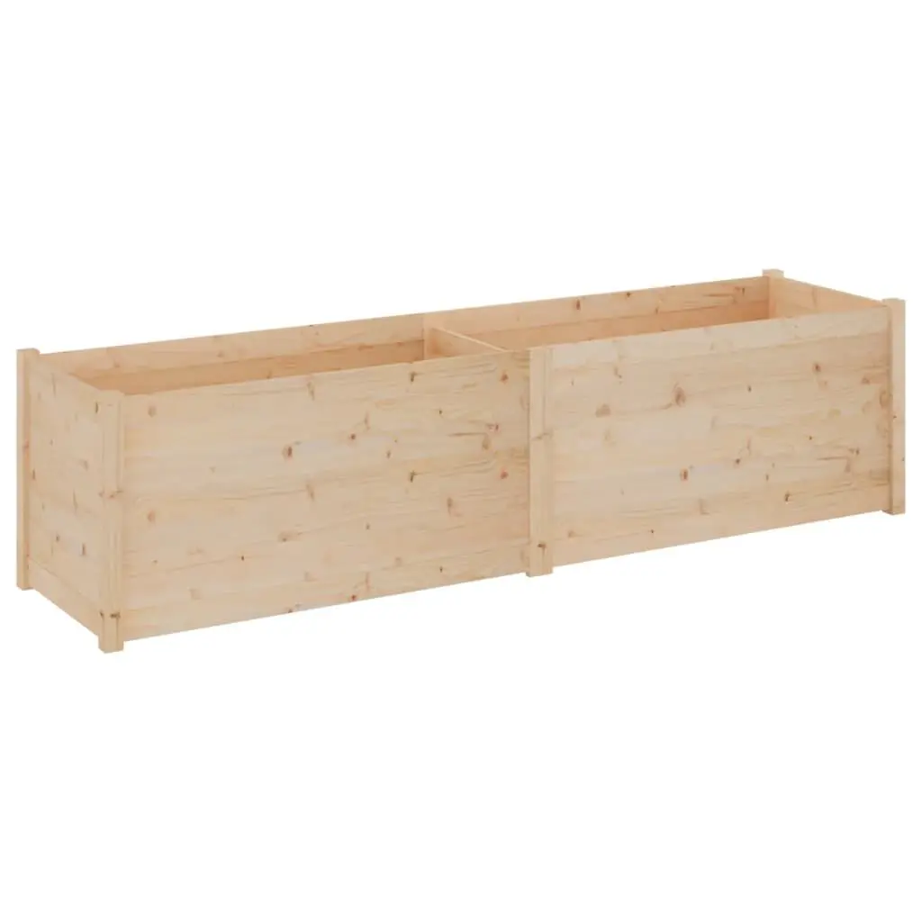 Garden Planter 78.7x19.7x19.7 Inches Solid Wood Pine Outdoor Raised Bed