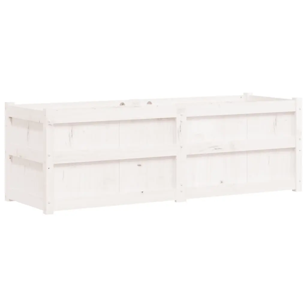 Garden Planter White 59.1x19.7x19.7 Inches Solid Wood Pine Flower Box