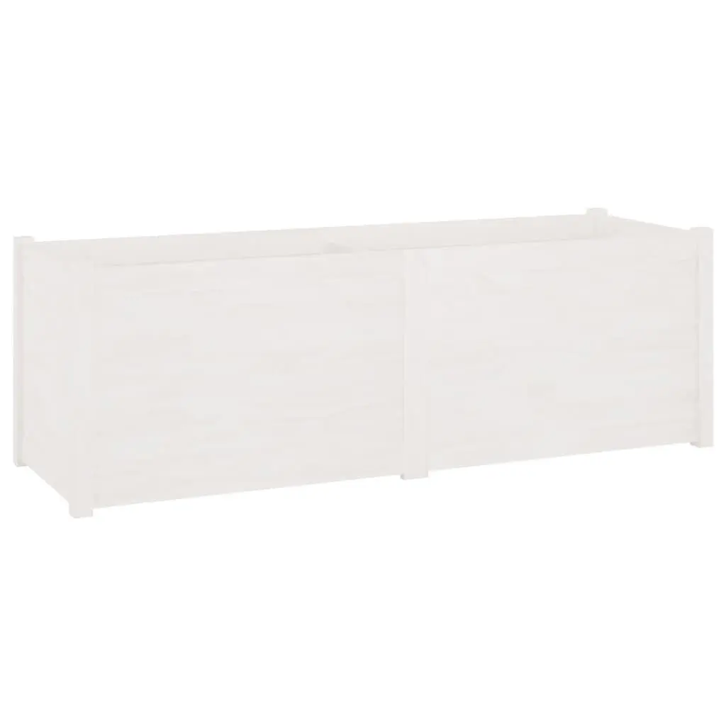 Garden Planter White 59.1x19.7x19.7 Inches Solid Wood Pine Large Flower Box