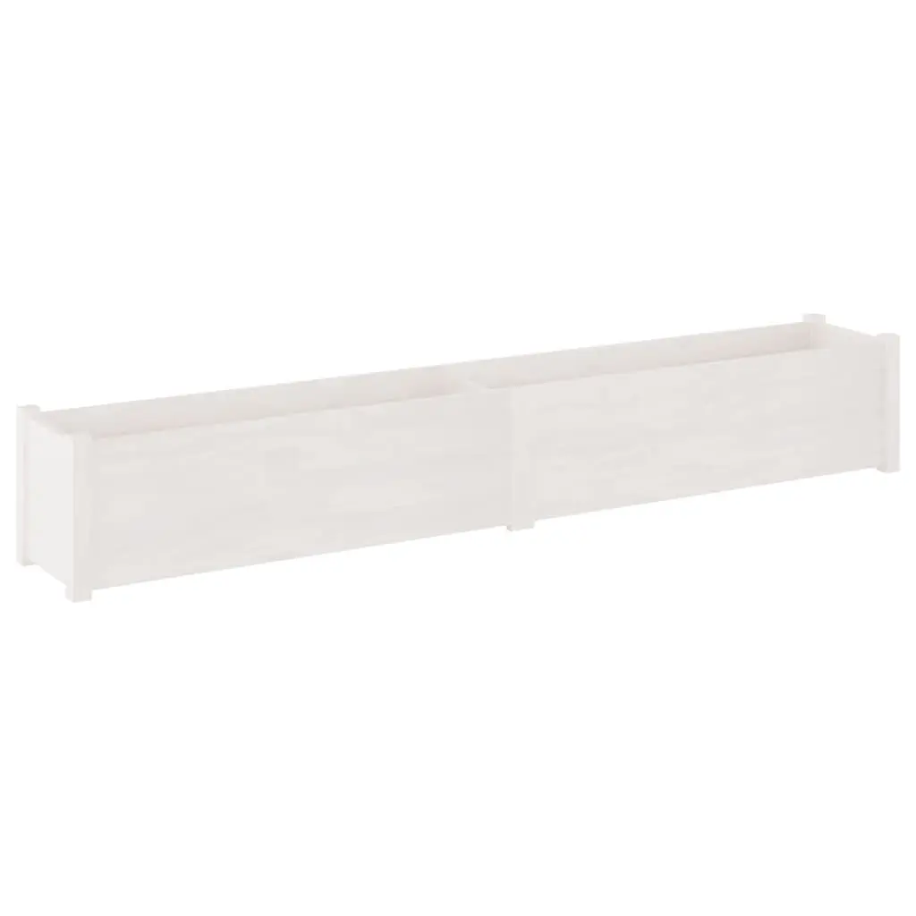 Garden Planter White 78.7x12.2x12.2 Inches Solid Wood Pine Extra Long Flower Box