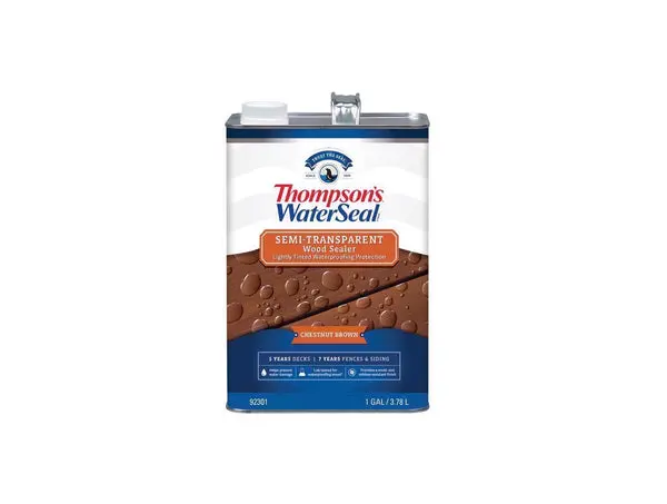 Thompson's WaterSeal TH.092301-16 Semi-Transparent Wood Sealer Chestnut Brown 1 Gallon