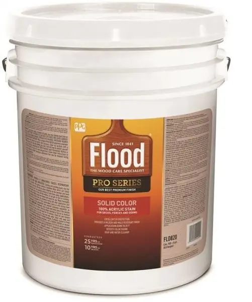 Flood FLD820-05 Pro Series Solid Color Stain 5 Gallon White Pastel Base Exterior Wood Stain