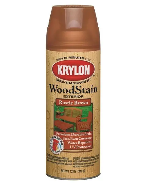 Krylon K03603000 Rustic Brown Exterior Wood Stain 12 Oz Decks