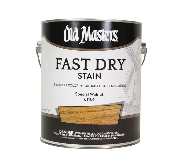 Old Masters 61101 Oil Based Fast Dry Stain, Special Walnut, 1 Gallon - Professional Grade Large Wood Projects