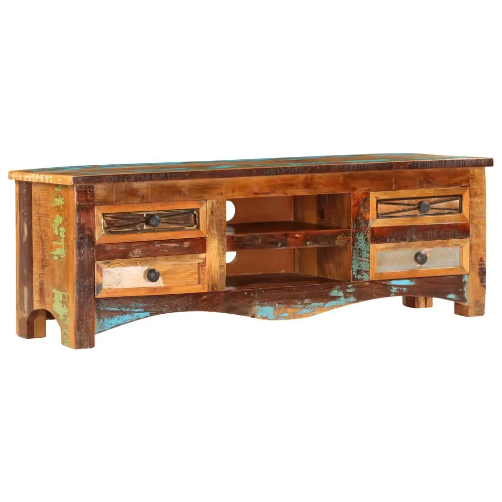 47.2 Inch TV Stand Solid Reclaimed Wood Entertainment Center Media Console