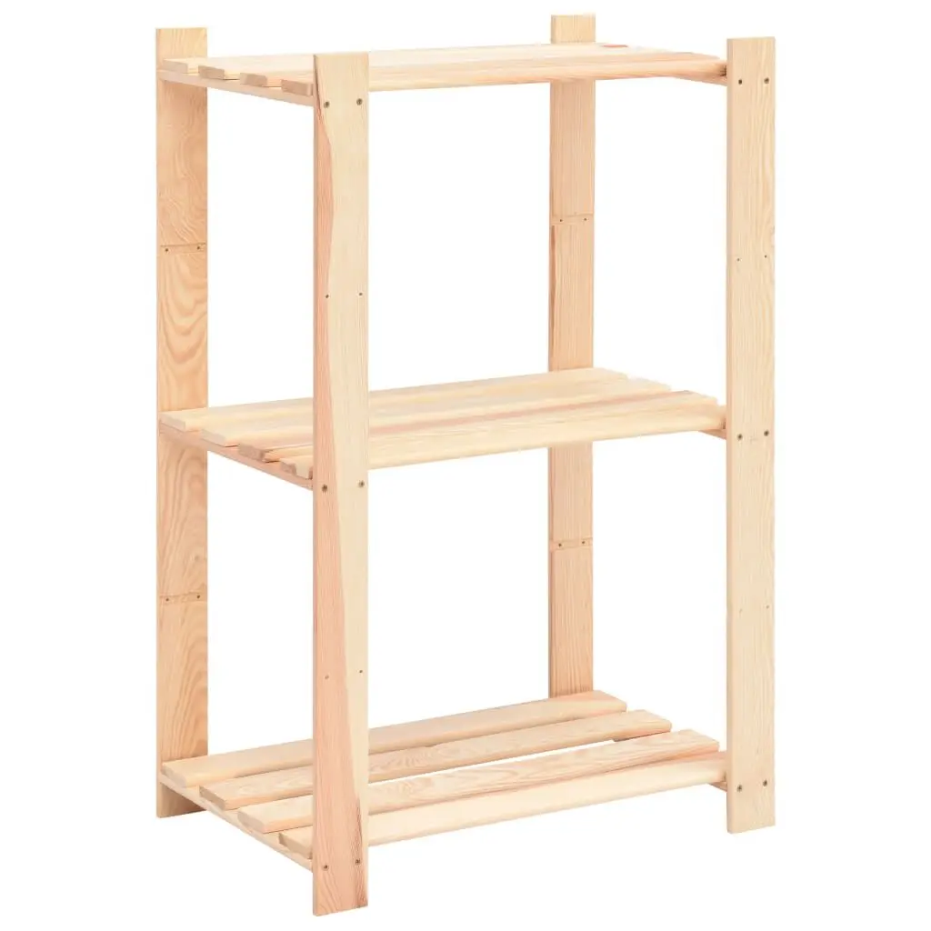 3-Tier Storage Rack 23.6x15x35.4 Inches Solid Pinewood 330.7 lb Capacity
