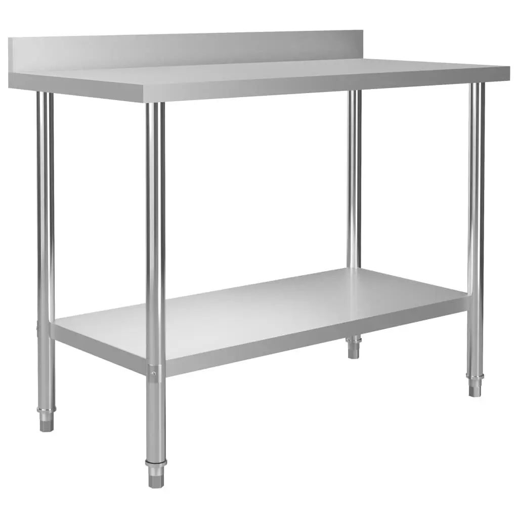 Kitchen Work Table Backsplash 47.2x23.6x36.6 Inches Stainless Steel