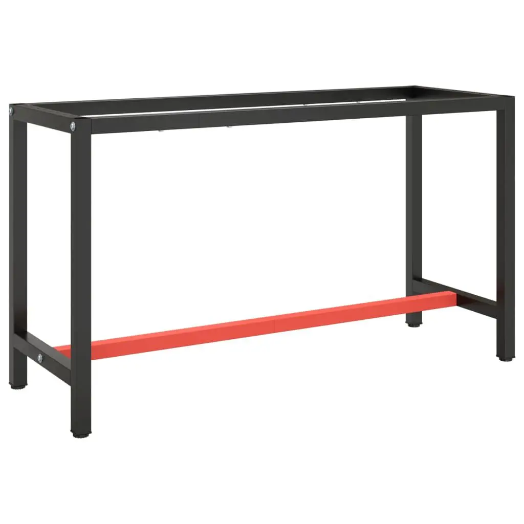 55.1x19.7x31.1 Inch Matte Black and Red Metal Work Bench Frame