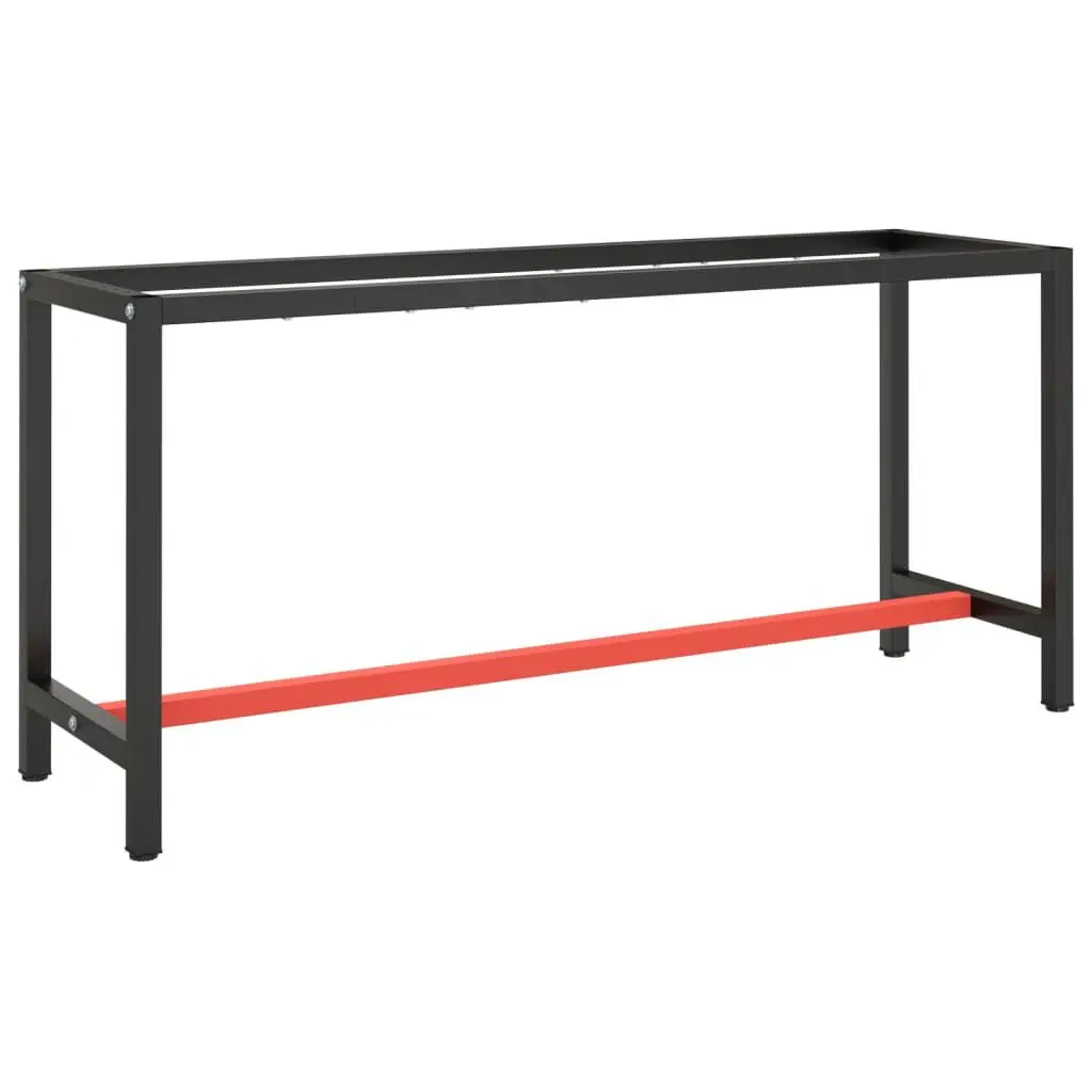 66.9x19.7x31.1 Inch Matte Black and Red Metal Work Bench Frame
