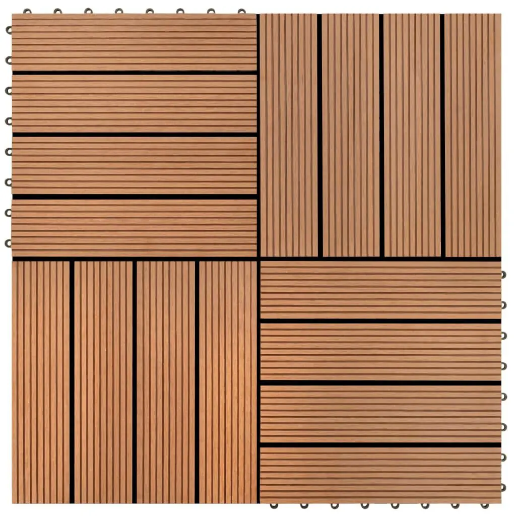 WPC Tiles 11.8x11.8 Inches 11 pcs 11 ft² Brown Flooring