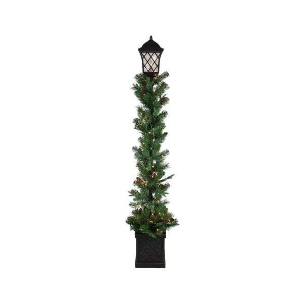 Santas Forest 27460 Christmas Figurine Prelit Lamp Post 6 Ft